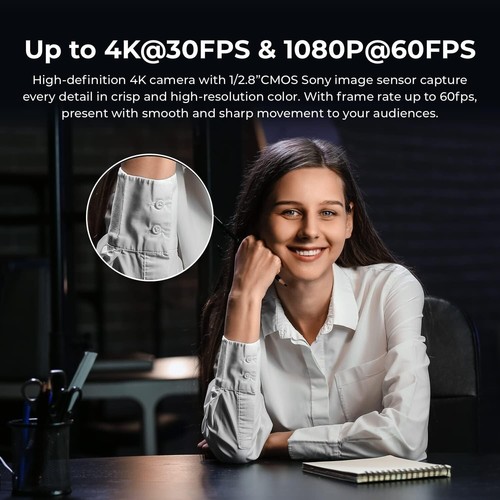 Meet AI-Powered 4K Webcam, AI Framing & Autofocus, Webcam with Microphone, Ba... - 第 3/9 張圖片