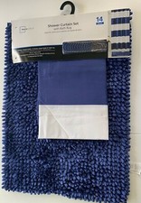 NEW 14-Piece Shower Curtain Set with bath rug