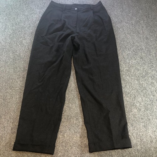 Lauren Ralph Lauren Pants Women 10 Dark Gray Vintage Pleated Wool Twill Made USA