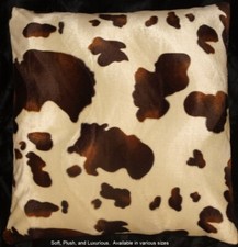 Brown Cow Western Pillow Cover Faux Fur Pillow 18x18 set of 2 