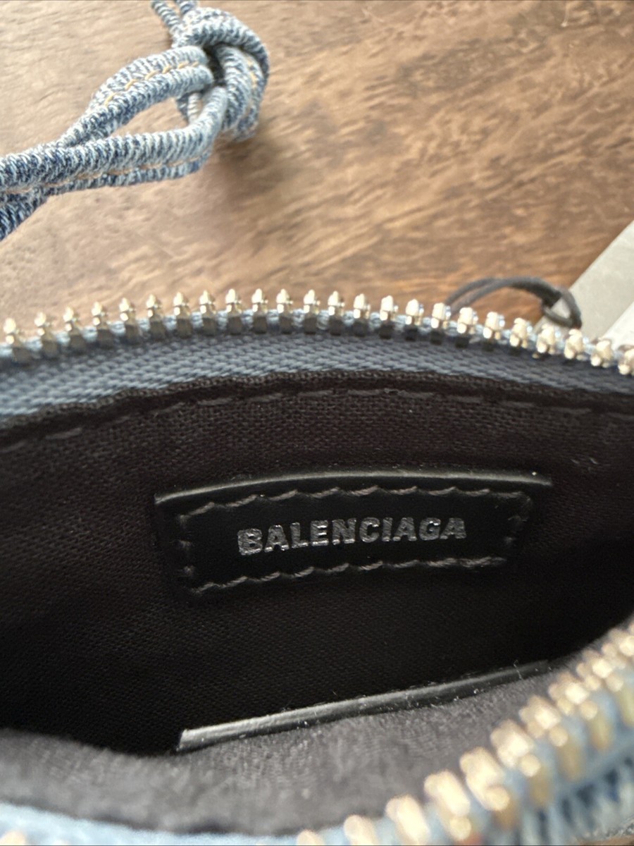 Balenciaga Le Cagole Coin Card Holder Blue Denim | eBay