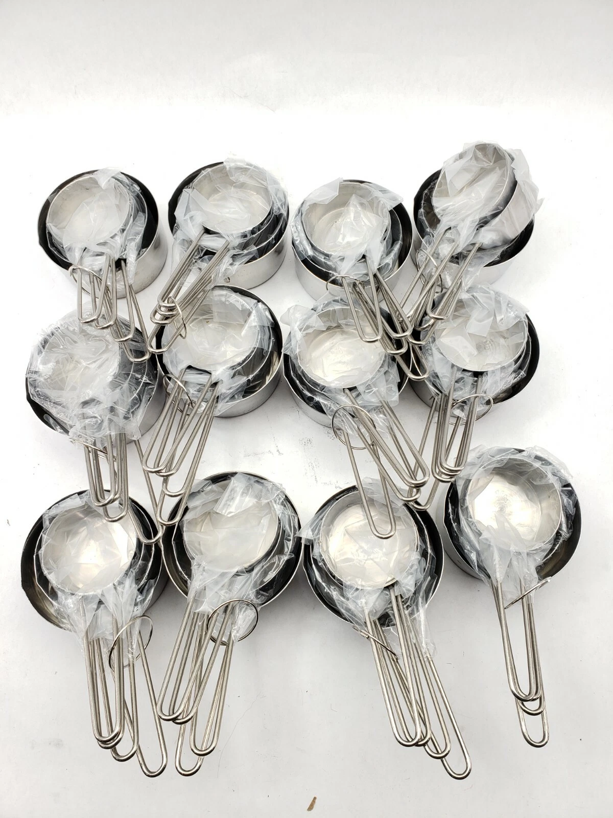 LOT OF 12 Winco MCP-4P 4-Piece Stainless Steel Measuring Cup Set - 812944006662