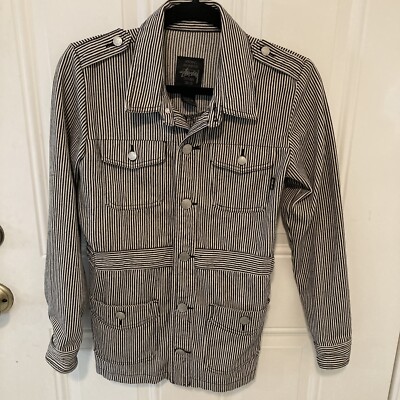 Stussy Jackets Coats Stussy World Tribe Rare Button Stripe Pea Coat  Women’s S