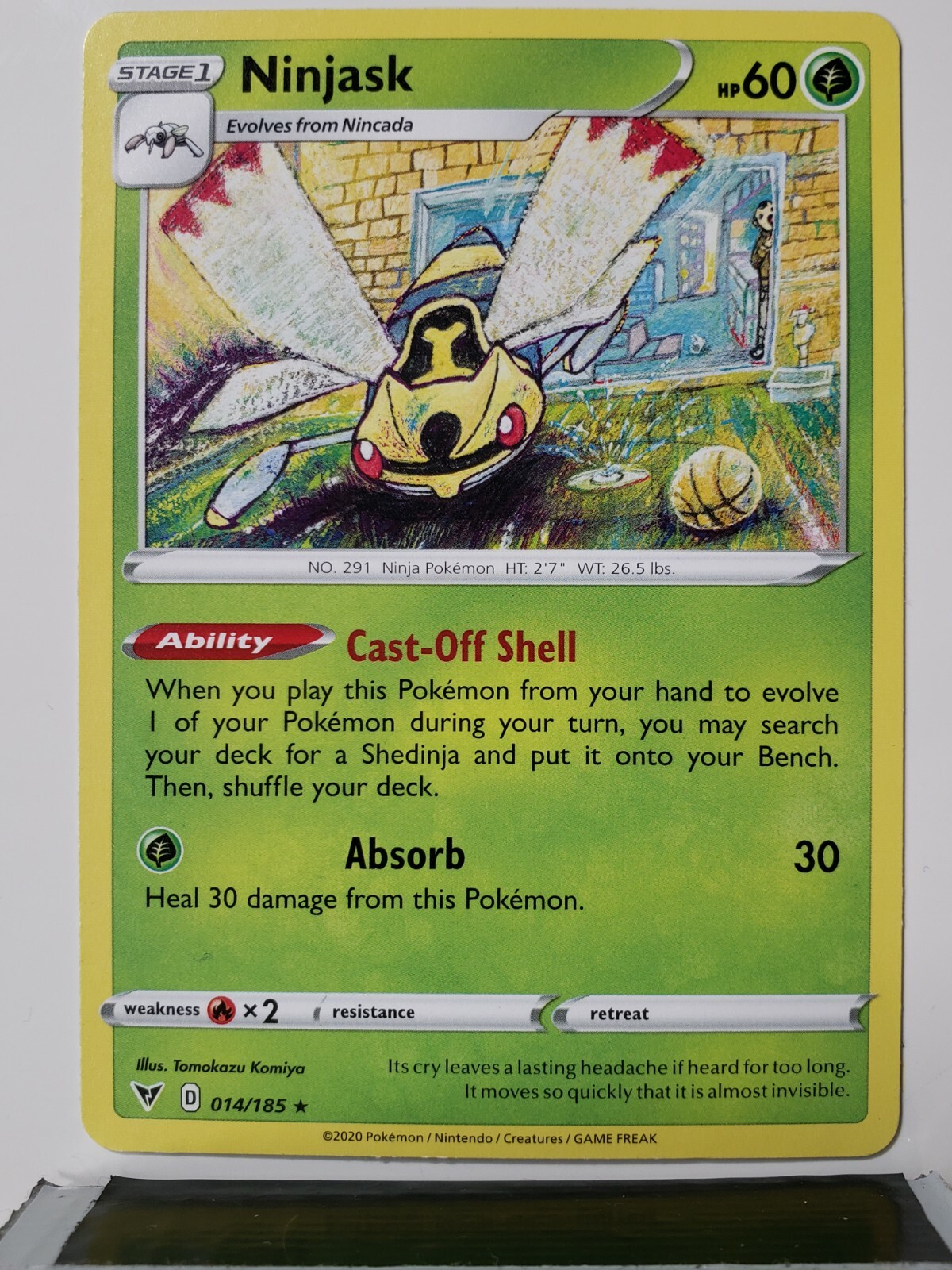 Ninjask 014/185 Near Mint - RARE Vivid Voltage Pokemon Card Tomokazu Komiya Art