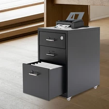 Mobile Filing Cabinet 3 Drawer Organizer Vertical File Cabinet Office Storage