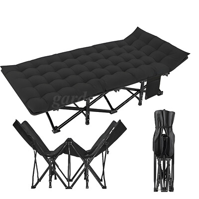 Portable Folding Camping Cots Guest Sleeping Bed W/2-side Mattress & Storage Bag