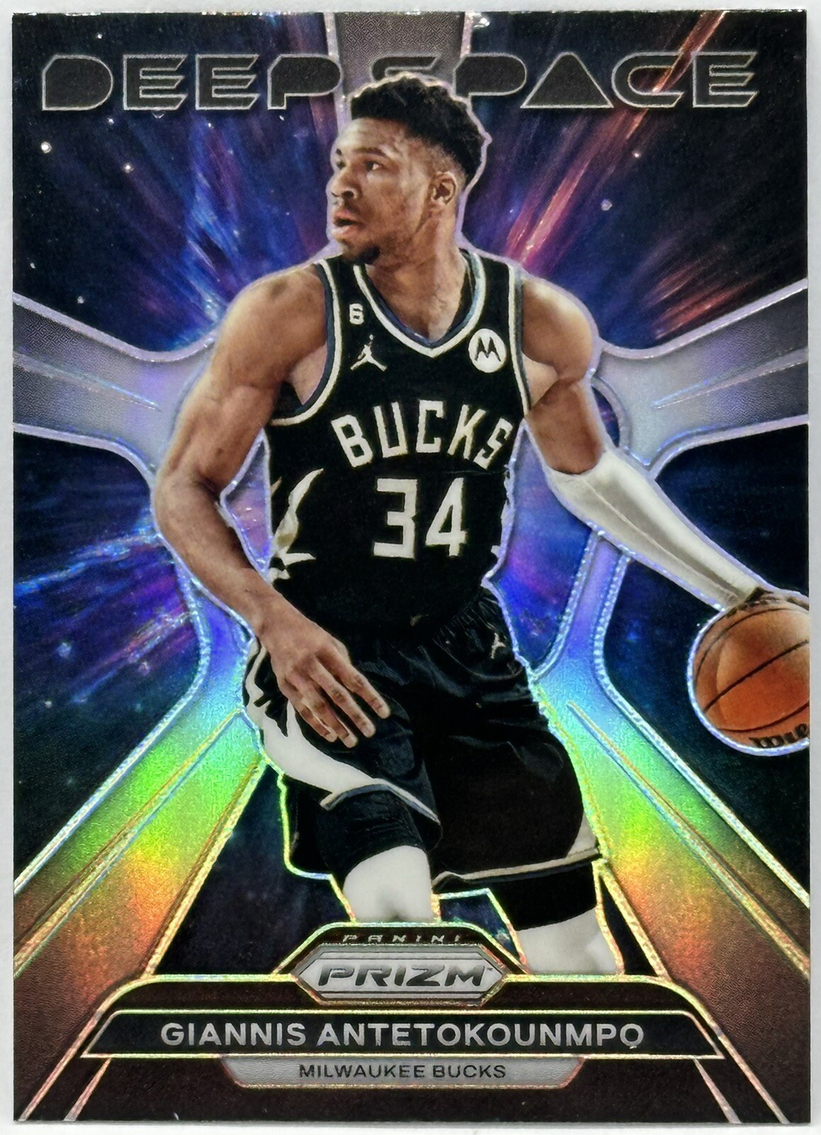 2023-24 Panini Prizm GIANNIS ANTETOKOUNMPO Deep Space Silver Prizm #9 Bucks