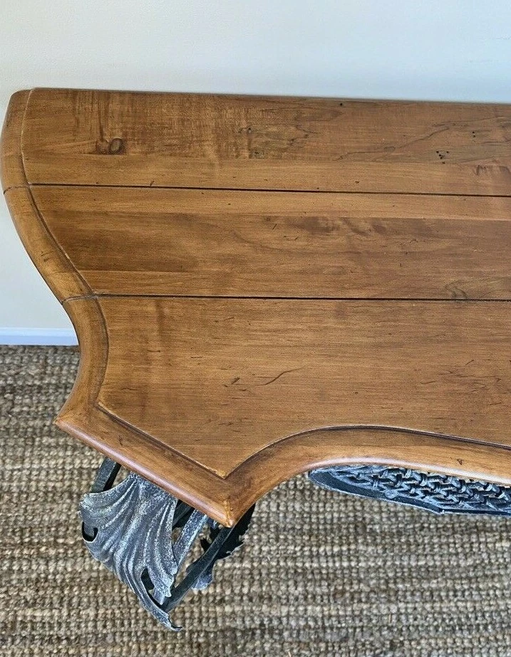 *¡Raro!!*¡Mesa consola de hierro forjado con espejo Ethan Allen Country French Legacy! Foto 4 de 4