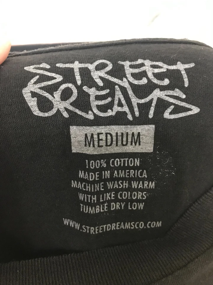 Camisa STREET DREAMS Para Hombres Mediana Compton Cube Dreamers Gráfica Negra Desvanecida Camiseta Foto 4 de 4