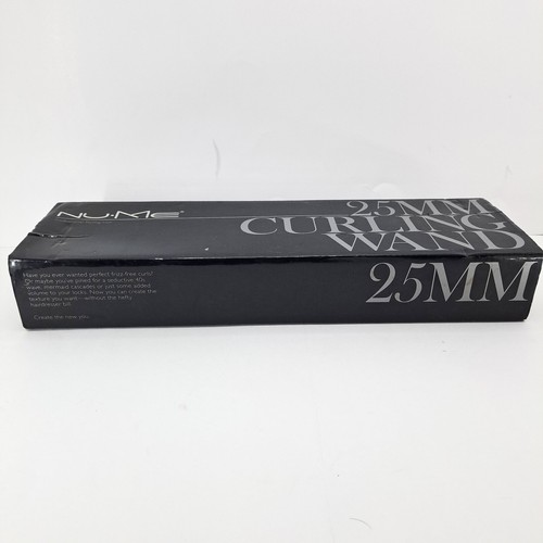 NuMe 25MM Curling Wand Tourmaline Ceramic Professional Styling Tool Zebra Black - Picture 2 of 11