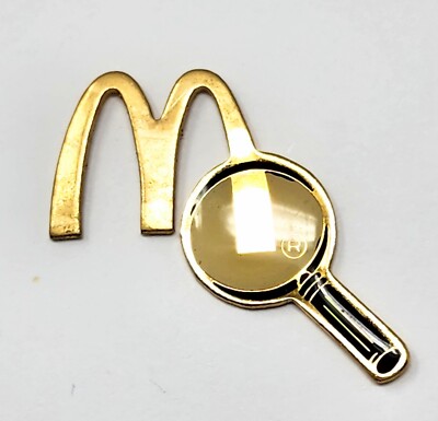 Vintage McDonald s Magnifying Glass Employee Tie Tack Hat Pinback Lapel Pin