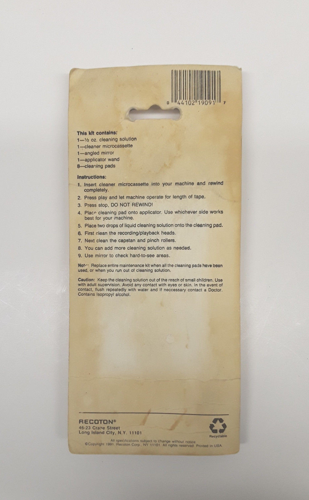 Recoton T91 Phone Microcassette Answering Machine Maintenance Kit