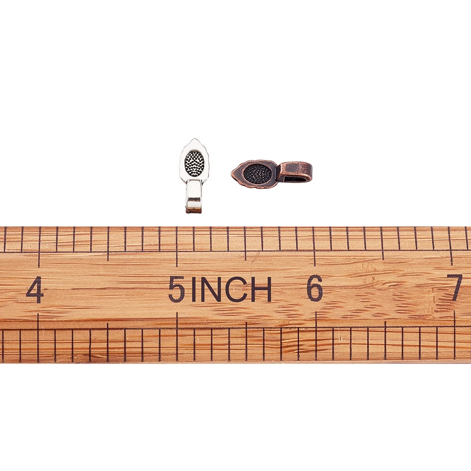 300 un./7 oz aleación tibetana pegamento fianzas hoja plana colgantes hallazgos 16x6 mm Foto 3 de 4