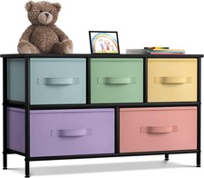Dresser with 5 Drawers - Furniture Storage Chest for Kid  s Multi Color/Black 