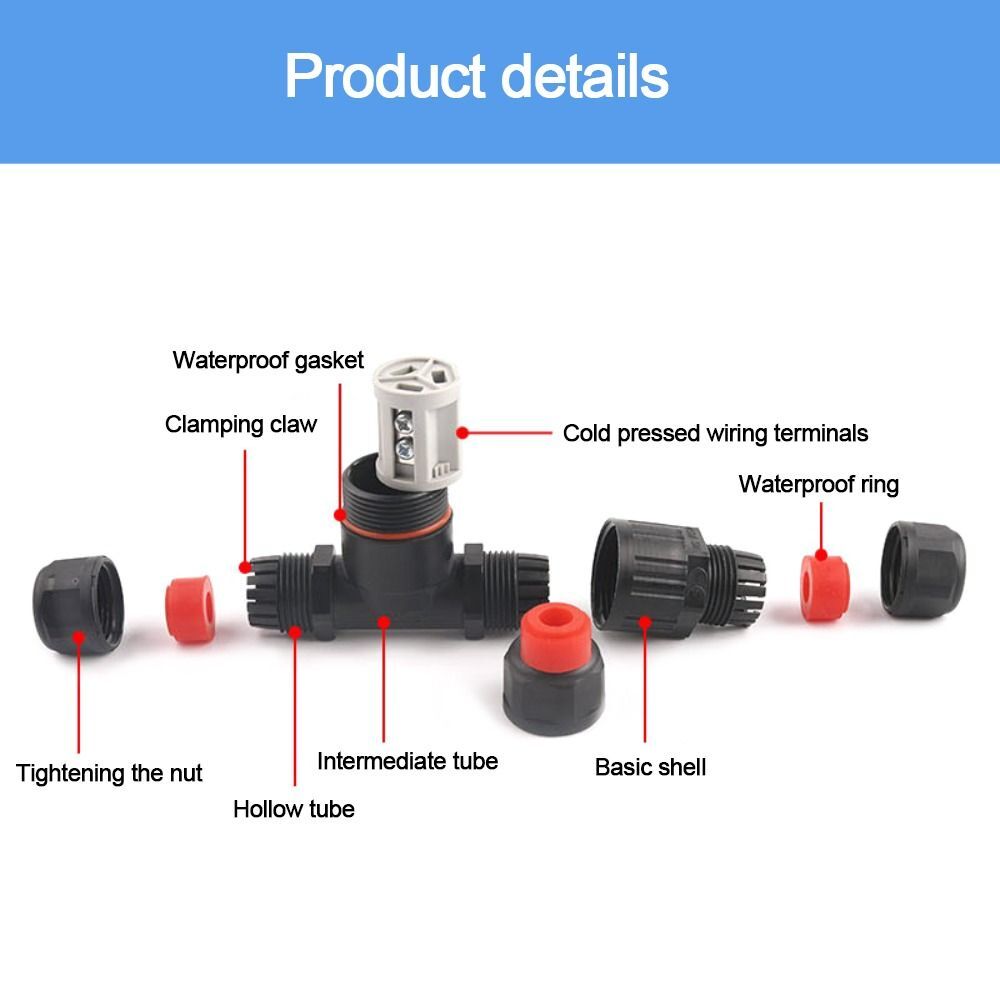 2/3 Pin Waterproof Junction Box Straight Electrical Terminal Block
