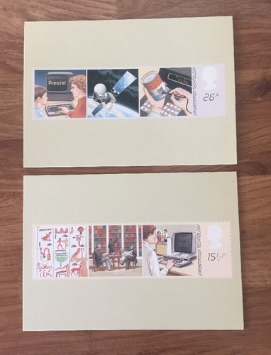 2 Cards Post Office Picture Series 1982 Information Technology PHQ 62 a&b