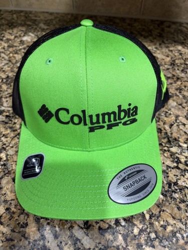 Columbia PFG Logo Malla Snapback - Bajo, Color: Verde Mamba/Negro (Nuevo con Etiquetas) - Imagen 2 de 10