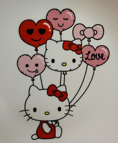 4x Hello Kitty 9" Cerámica San Valentín Cuenco Amor Globos Cereal Pasta Fideos 2022 - Imagen 8 de 10