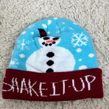 OSFM Kids Christmas Beanie One Size Knit Unisex Snowman Holiday NWOT
