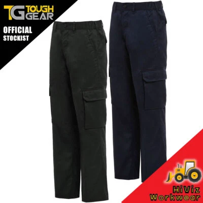 Ladies Womens Cargo Combat Pockets Work Trousers Pants Part Elastic Waistband