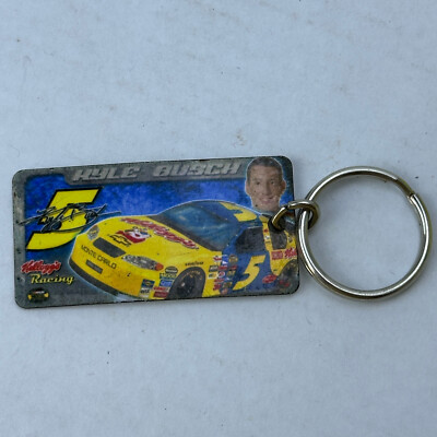 Vintage Keychain Kyle Busch NASCAR #5 Kelloggs Racing