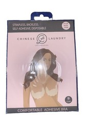 Chinese Laundry Beige Self-Adhesive Bra B-cup Disposable Bra 3 Pairs