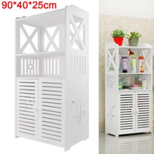 White Bathroom Storage Cabinet Drawer Cupboard Floor Free Standing Unit Cabinet