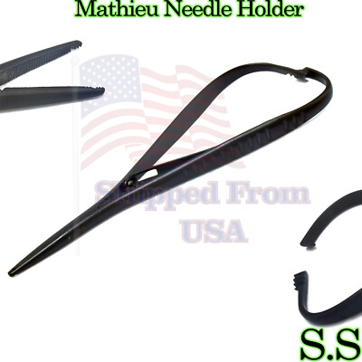 Mathieu Needle Holder Hole Notch Tip 5.5'' Dental Orthodontics Instruments Black