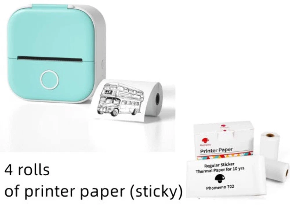 Portable Mini Thermal Label Printer for Home Photos Student Study Error Notes