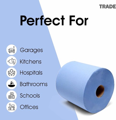 Blaue Rollen 6 Stück blaue Rollen Centerfeed blaue Rolle 2-lagig geprägt blaue Rolle - Bild 2 von 4