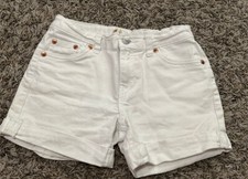 Levis Shorts Girls White Denim Shorts Size 10 Regular Girlfriend Shorty Short