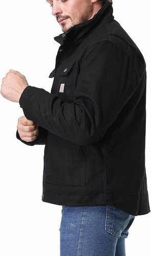 Herren schwarz gesteppt Flanell gefüttert lose lässig wasserdicht Arbeitskleidung Jacke Größe L - Bild 3 von 6