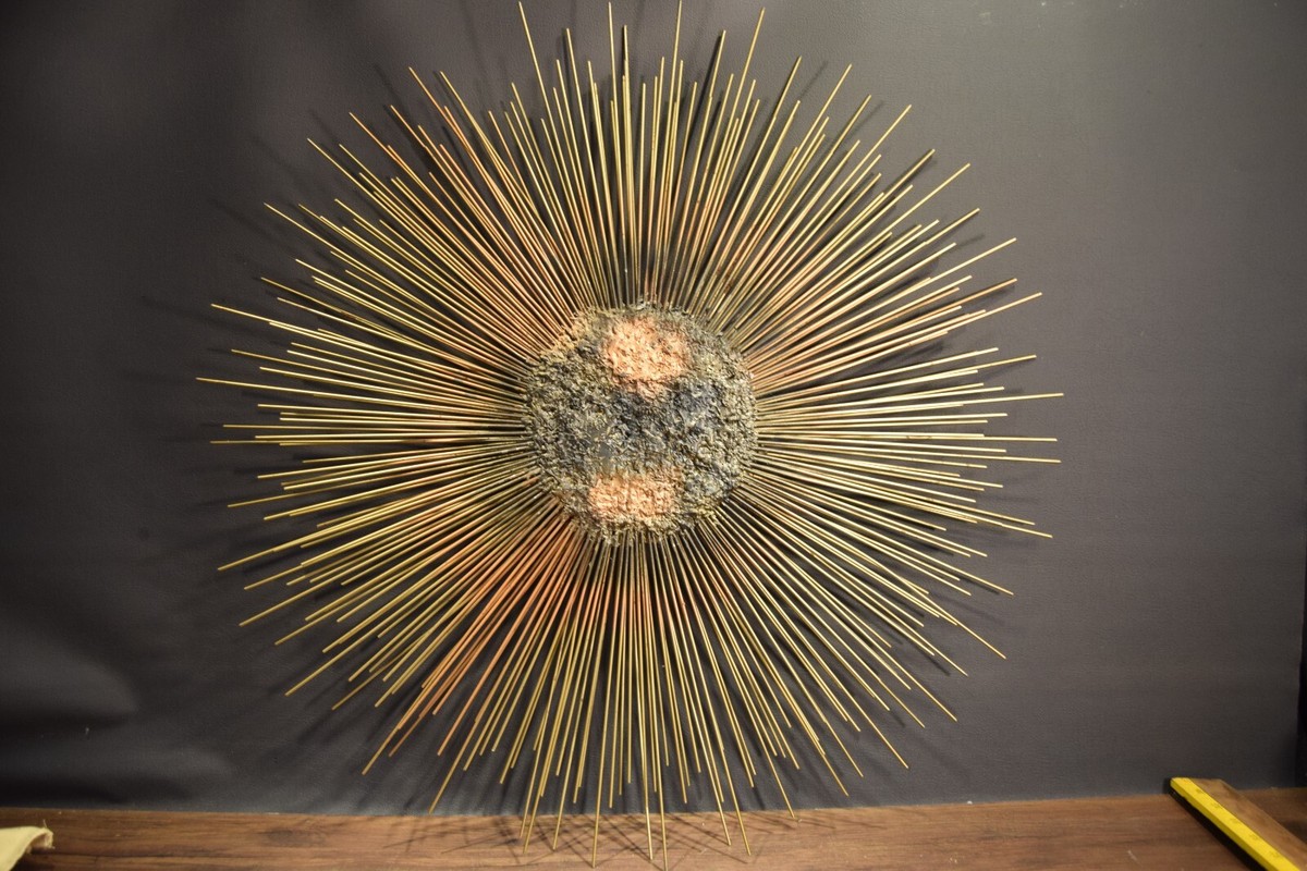 Brutalist Metal Wall Art stacked Starburst Sunburst