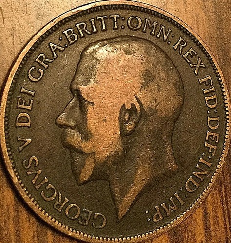 1919 UK GB GREAT BRITAIN ONE PENNY - Picture 2 of 2