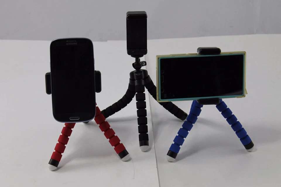Black Mini Spider Tripod + Cell Phone Holder Canon Nikon Sony DSLR Camera - Image 3 of 4