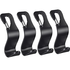 4 Pack Car Back Seat Headrest Hook Hanger for Purse Grocery Bag Handbag Hat