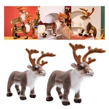 Simulation Reindeer Plush Toy Cute Statue for Christmas Cabinet Living Room