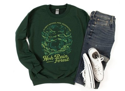 Vintage Hoh Rain Forest Sweatshirt Travel Gift Washington Trip Sweater