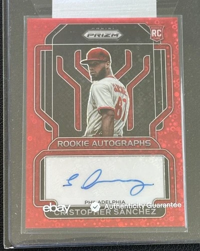 2022 Prizm Cristopher Sanchez Auto Red Donut Circles /35 RC Phillies - Picture 1 of 7