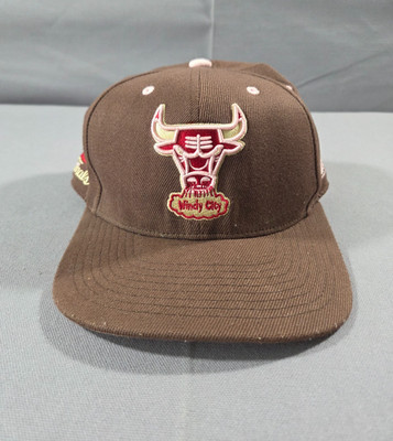 Mitchell & Ness Chicago Bulls Windy City Fitted Hat 7 1/8 Brown Pink Finals