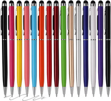 15 Pack Stylus Pens for Touch Screens, Silver Mixed Colors