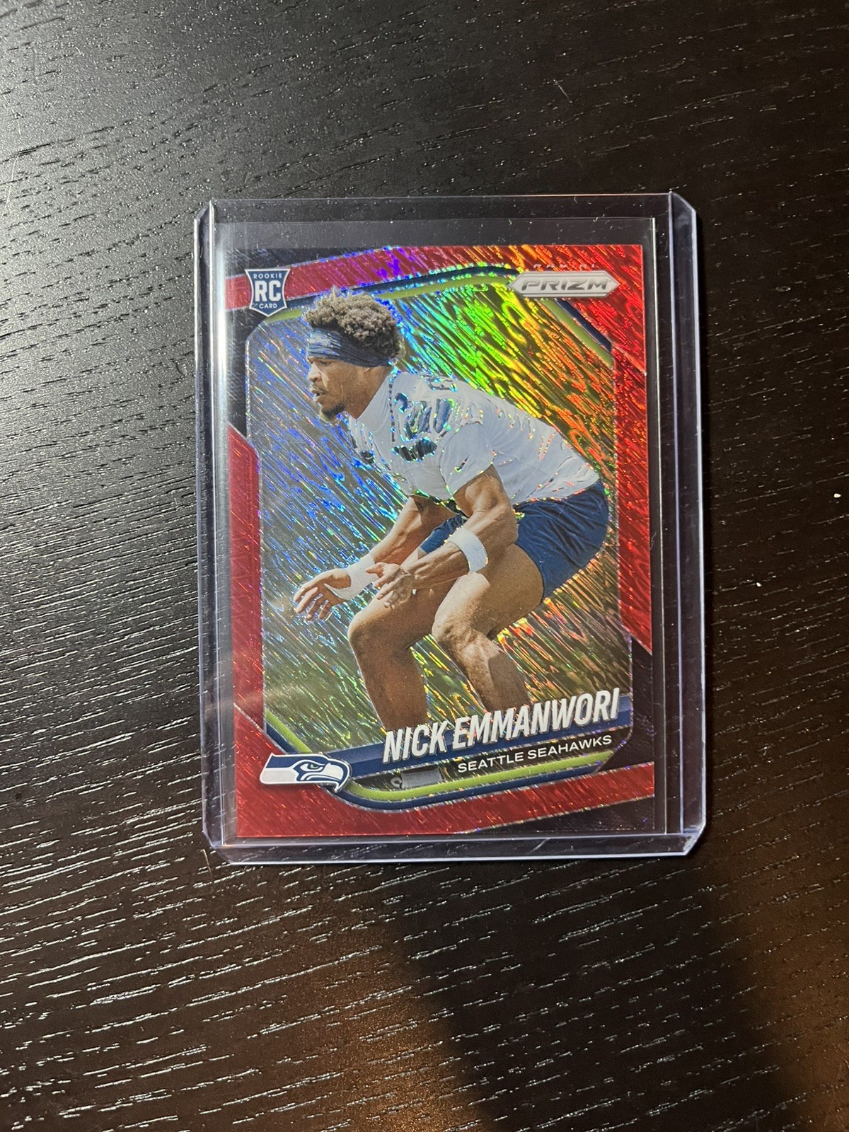 2025 Panini Prizm FOTL Nick Emmanwori Red Shimmer /49 Rookie Seahawks RC #320 A