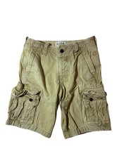 Abercrombie Fitch Distressed Khaki Cargo Shorts Size 28 Y2K Utility