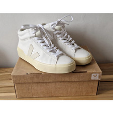 VEJA White High Top Trainers EU 40 UK 7 Leather Upper Breathable