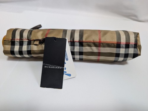 BURBERRY Nova Check Folding Umbrella Beige Compact Umbrella New with Tags