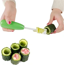 Veggie Corkscrew,Hollow-Out Veggie Drill,4 Sizes Replaceable Head Vegetable Spir