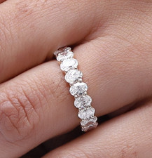 2.04 Ct Oval Cut Diamond Half Eternity Engagement Ring 14K Yellow Gold Lab Grown