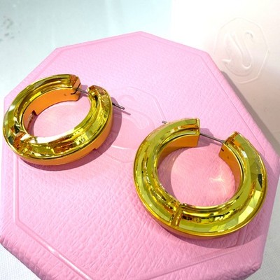 SWAROVSKI Lucent Creolen gelb leuchtend Kristall rund 5633435 NEU in Box