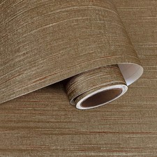 Bronze Brown Grasscloth Peel and Stick Wallpaper 15.7" x 78.7" Bronze Brown