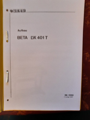 BA3350, WERSI, Bauanleitung  ''BETA DX 401T, Aufbau'' , 3. Auflage 2/87